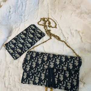 Christian Dior Small Saddle Pouch with Chain